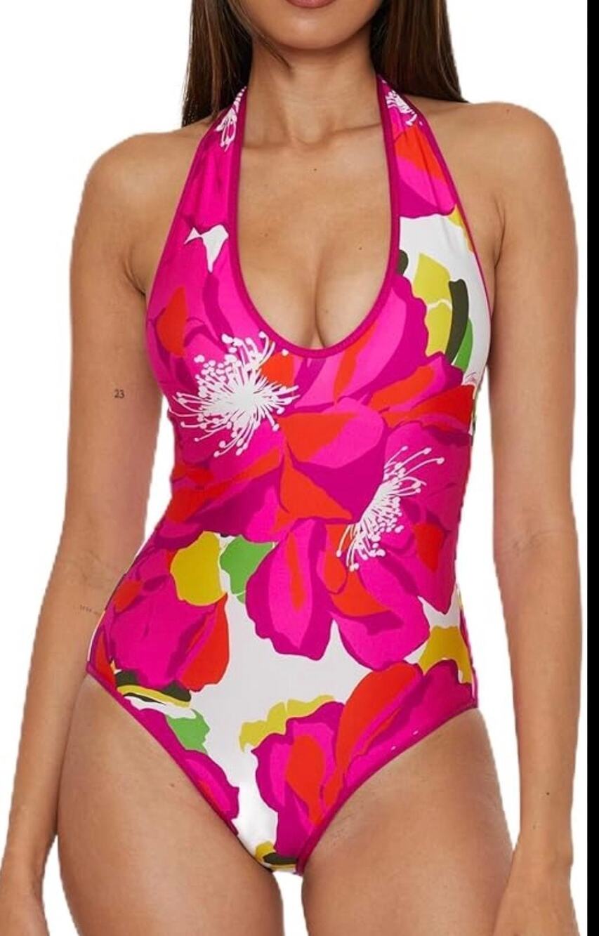 Trina Turk Bloom Reversible Halter One Piece 4 NWT